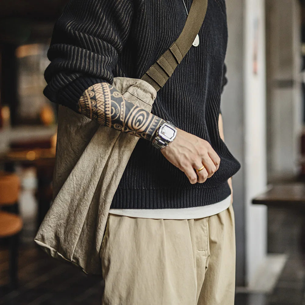 Large-Capacity Tie-Dye Canvas Shoulder Bag | Vintage Style Travel Bag