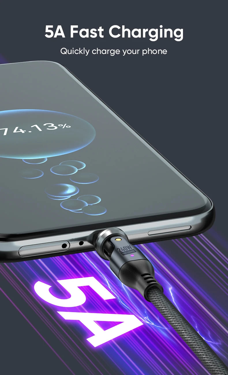 Rotating USB C to USB C Cable | Fast Charging Type C Cord