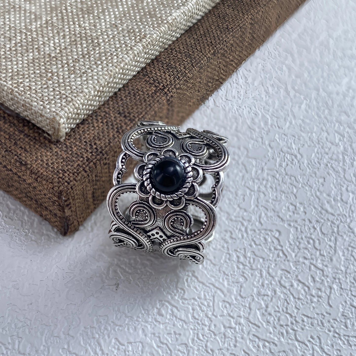 Adjustable Geometric Jade Ring for Women | Vintage Jewelry Gift