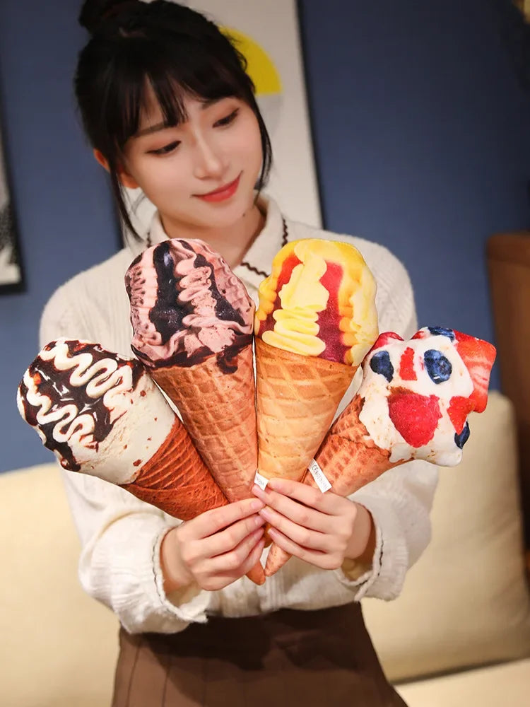 Ice Cream Plush Doll | Adorable Stuffed Decoration & Cushion