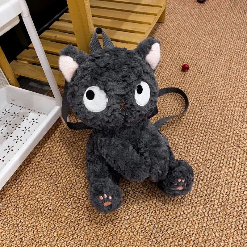 Cute Black Cat Plush Backpack | Adorable Kawaii Knapsack for All