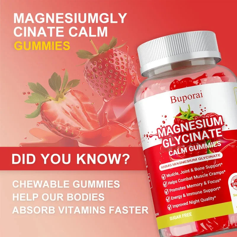 Magnesium Glycinate Gummies for Sleep & Muscle Relief | Relaxation Boost