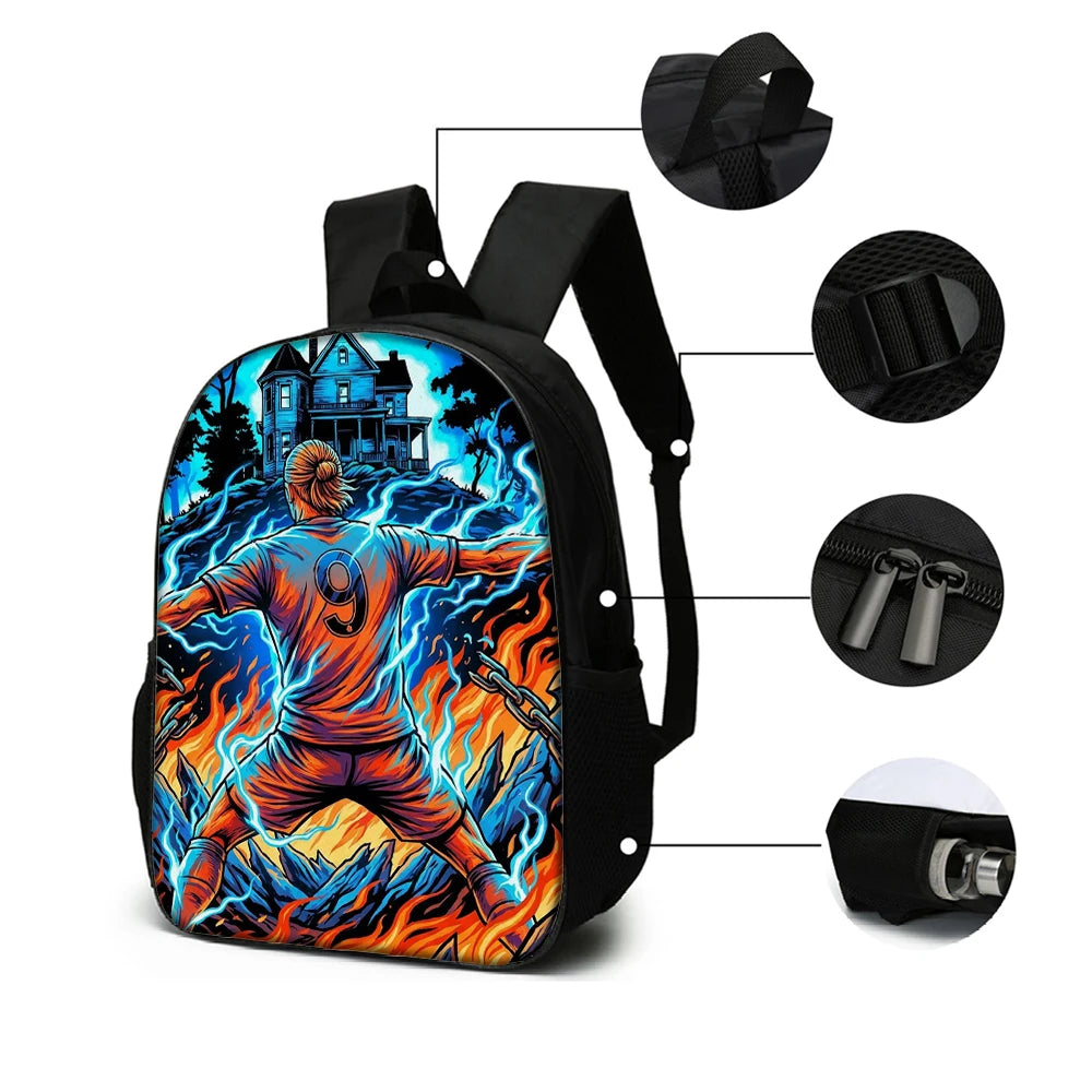 Large-Capacity Soccer Star Pattern Backpack Set | Casual Style