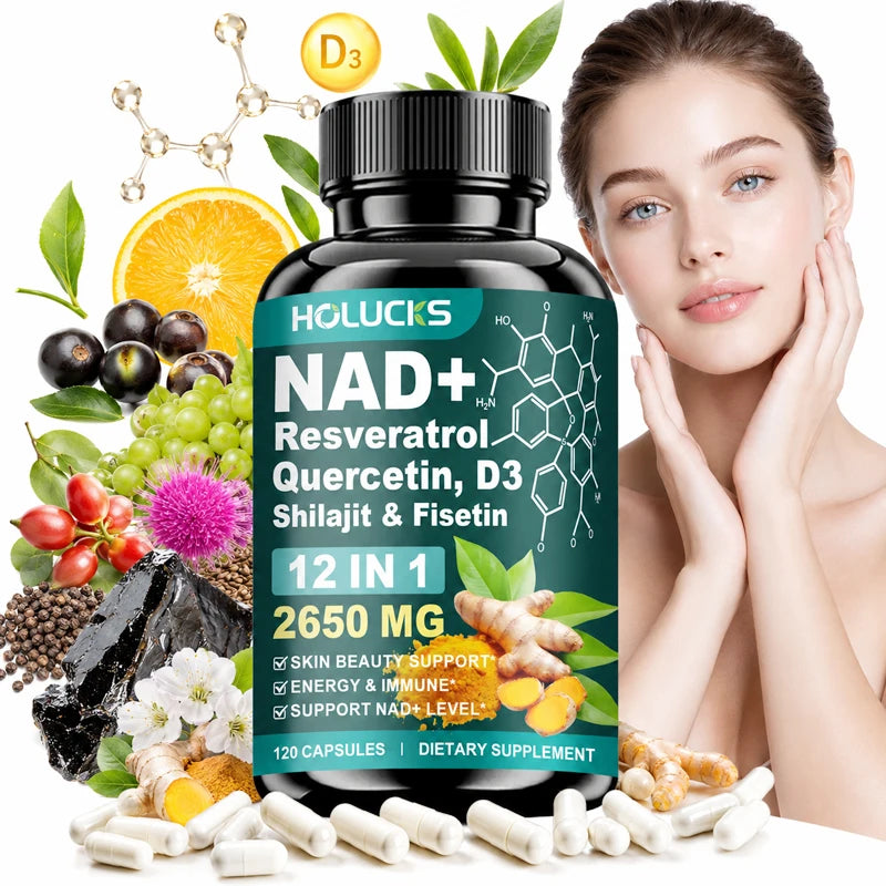 NAD+ Capsules with Resveratrol | Enhance Energy & Skin Health