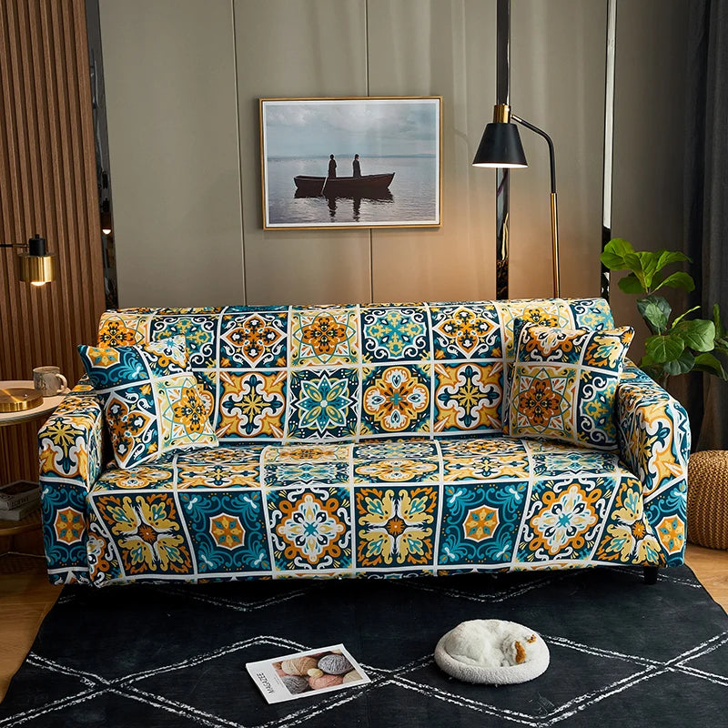 Elastic Living Room Sofa Covers | Dustproof & Machine Washable