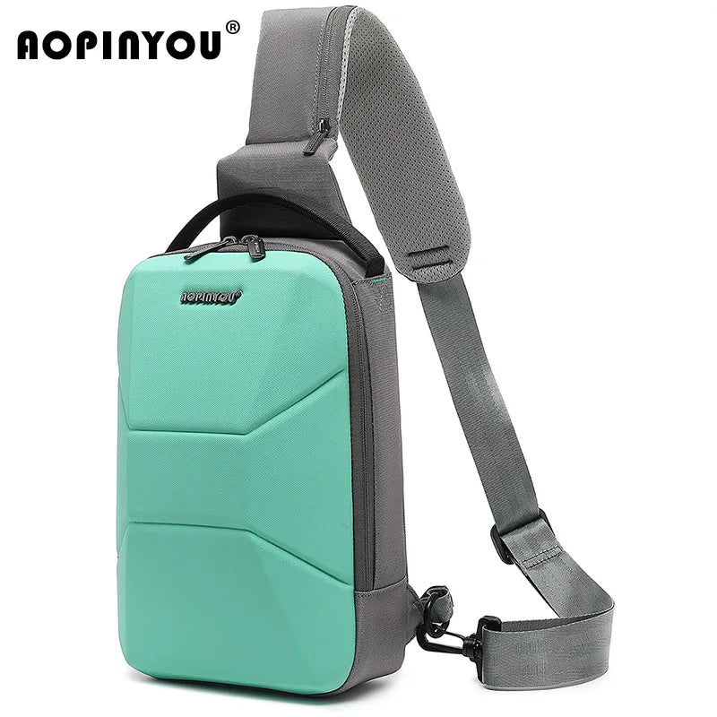 Men's Waterproof Chest Bag with USB Port | Stylish & Lightweight