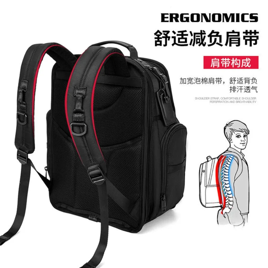 Durable Black Multi-Pocket Laptop Backpack | Water-Resistant Travel Bag