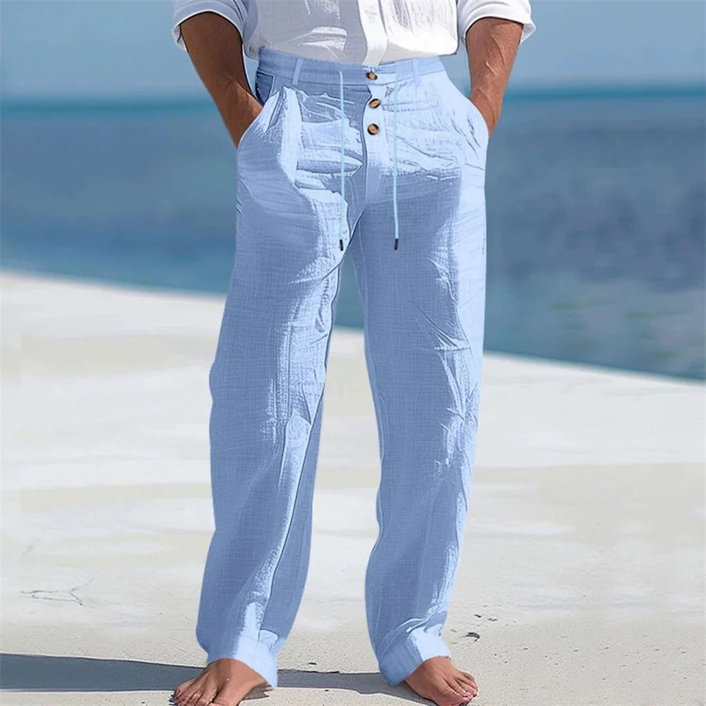 Men's Casual Cotton Drawstring Pants | Breathable Cozy Trousers