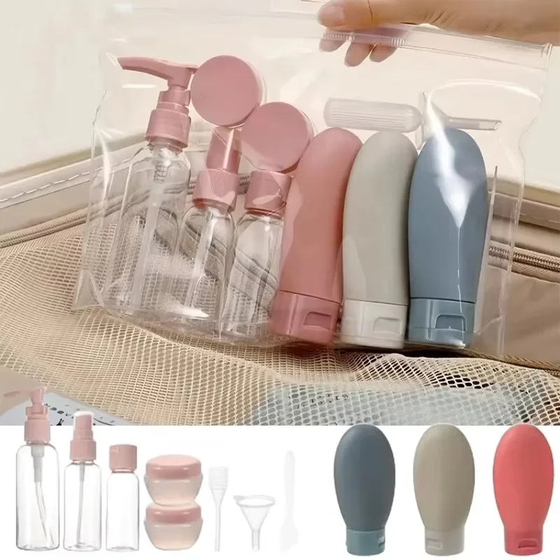 11-Pcs Travel Toiletries Containers Set | Refillable Mini Bottles