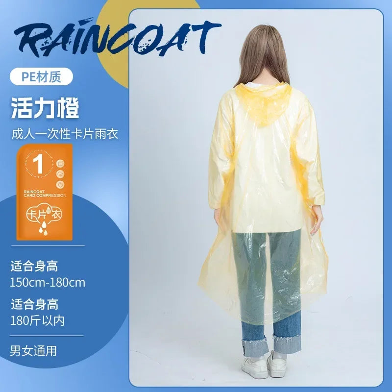 Chubasquero Desechable Impermeable | Equipo Portátil para Lluvia al Aire Libre