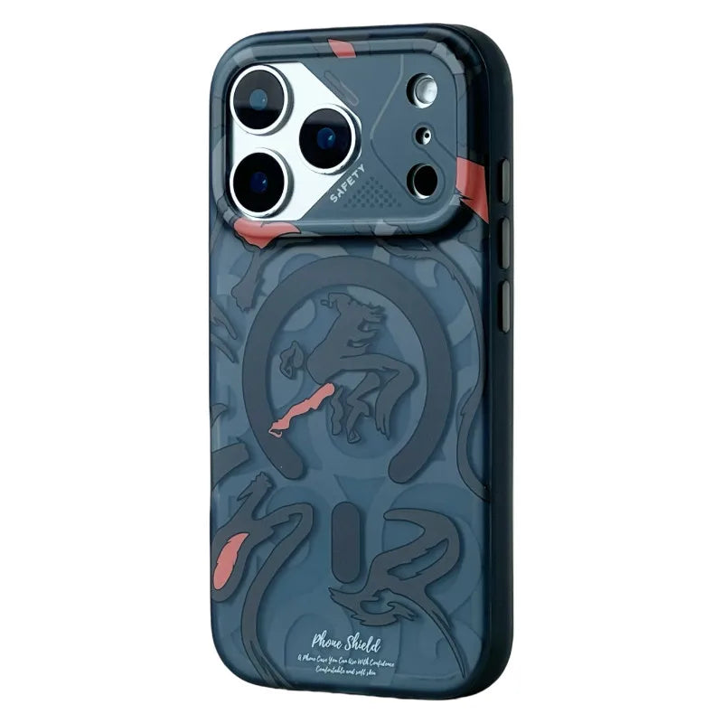 Magnetic Geometric Graffiti Case | Wireless Charging Compatible