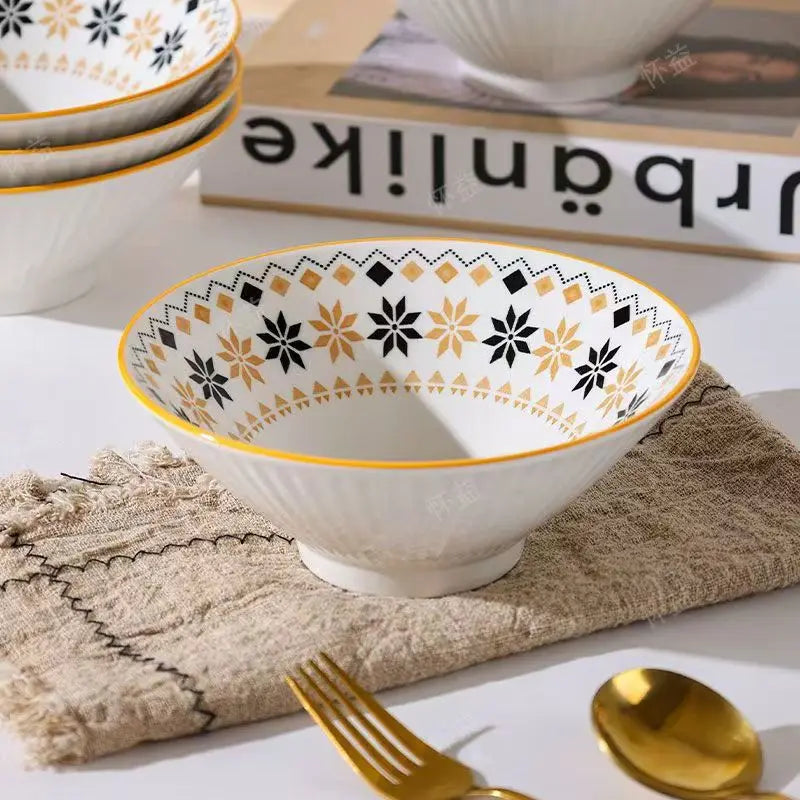Japanese-style Ceramic Douli Bowl | Elegant Soup & Ramen Dish