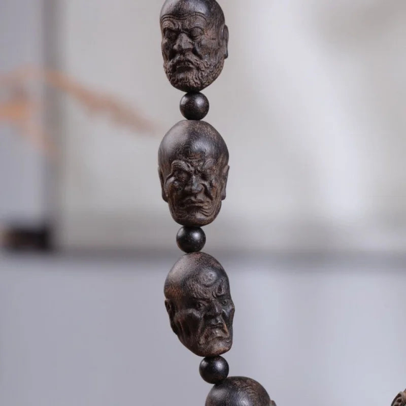 Handcrafted Wooden Buddha Bracelet | Artisan Carved Jewelry