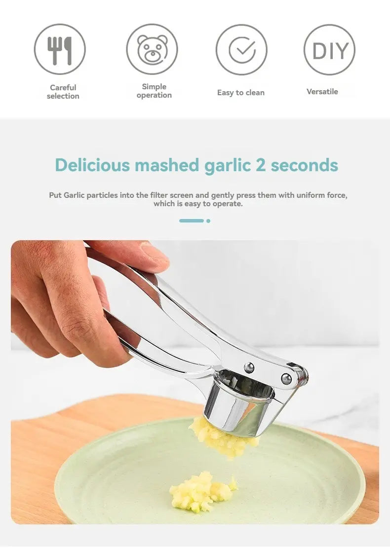 Multifunctional Garlic Press | Durable Stainless Steel Kitchen Tool