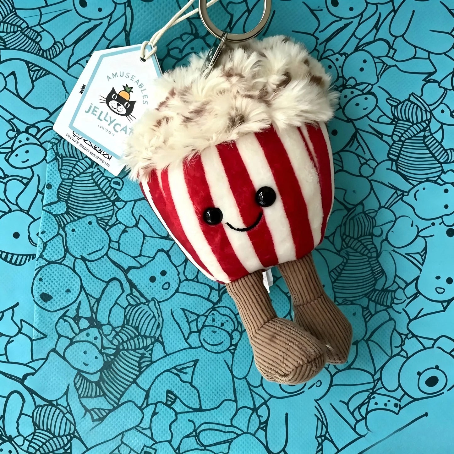 Cute White Dragon Plush Keychain | Soft Stuffed Animal Charm