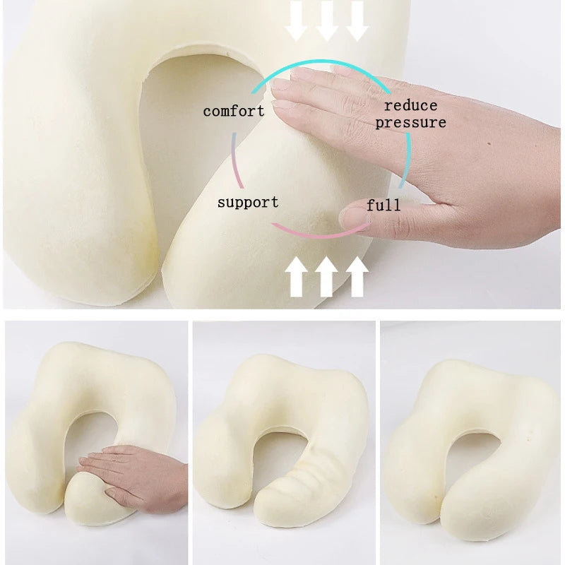 Kid-Friendly U-Shaped Memory Foam Neck Pillow for Travel Naps