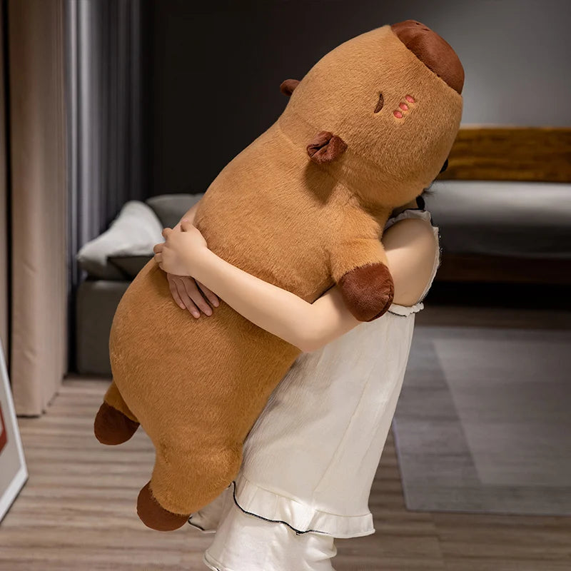 Long Capybara Cartoon Pillow | Comfortable Plush Cushion for Rest