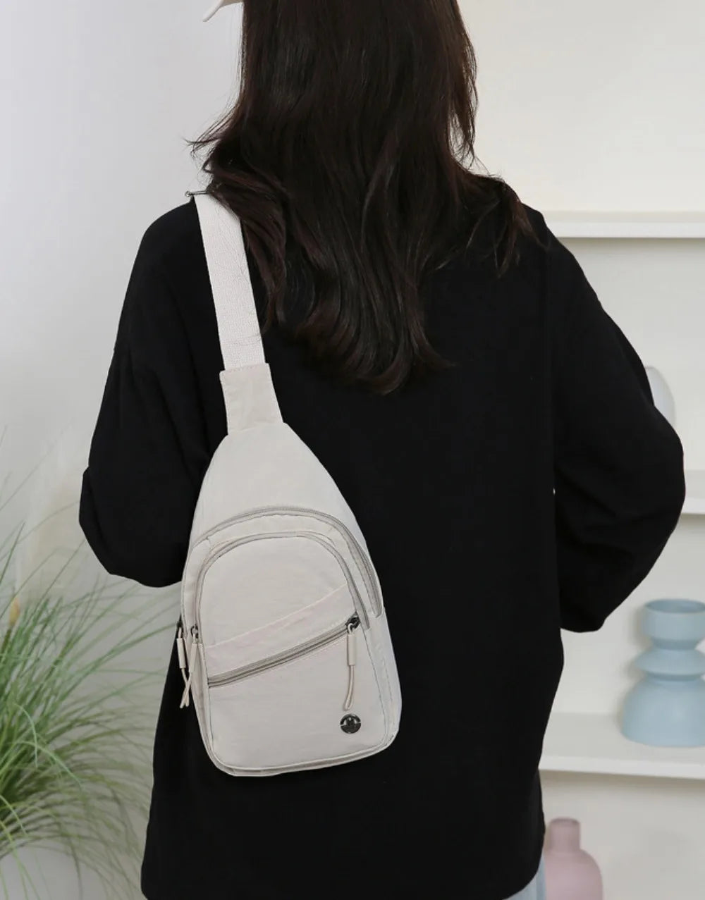Spacious Waterproof Crossbody Bag | Lightweight Solid Color Messenger