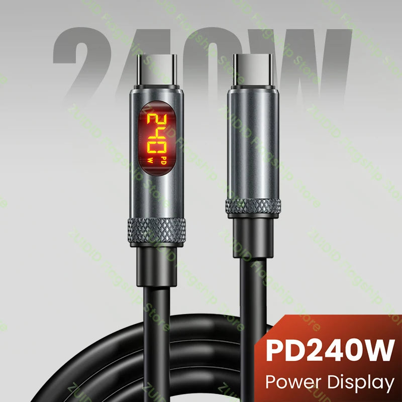 LED Display PD240W USB C to USB C Fast Charging Cable | 5A 2M