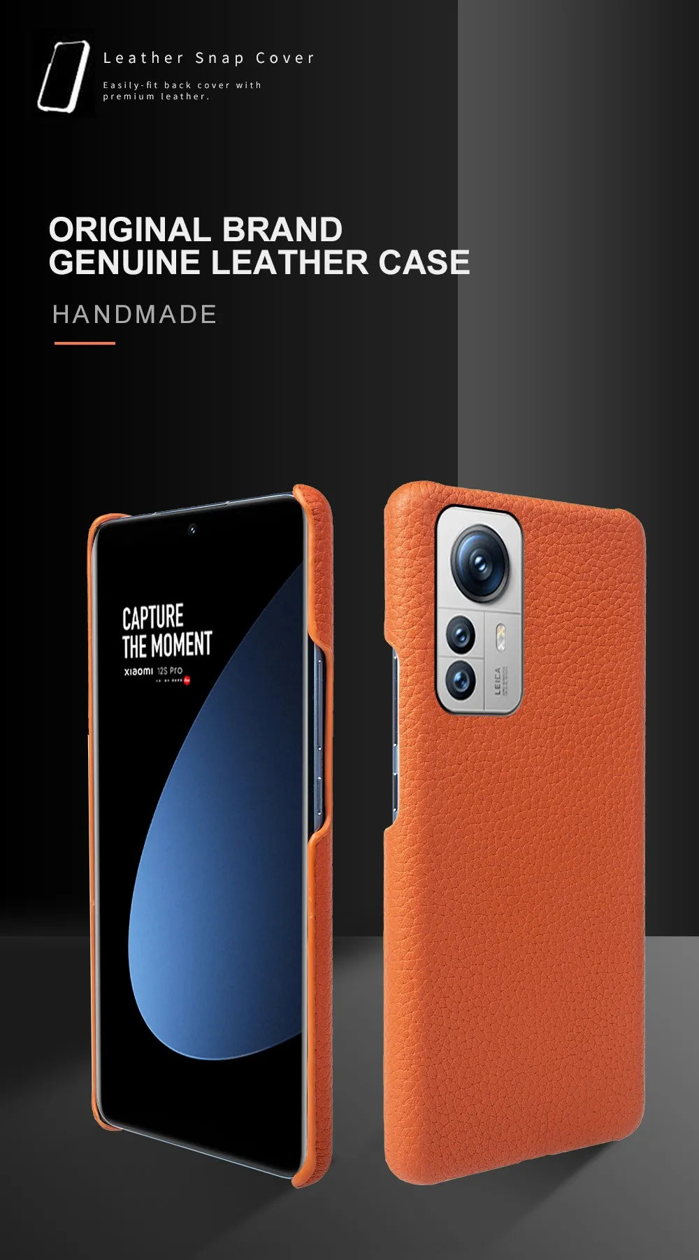 Luxury Genuine Leather Case for Xiaomi Phones | Shockproof Protection