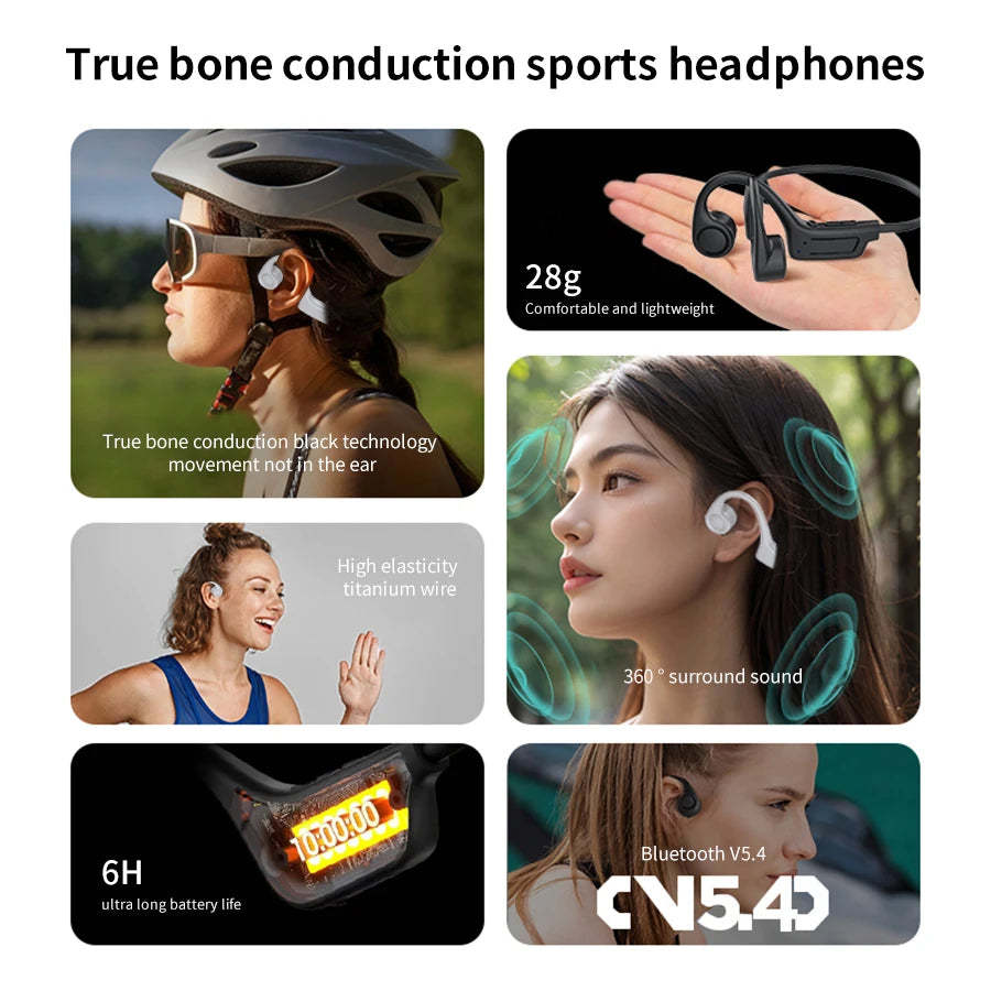 Wireless Bone Conduction Earphones | Waterproof Sports Headphones
