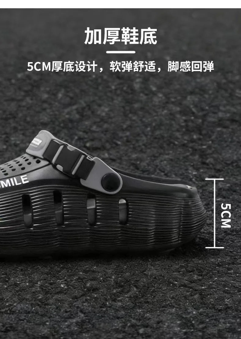 2026 Summer New Cave Shoes Outdoor Non slip Cool Slippers One Step Trendy Thick Bottom Odor proof Beach Shoes