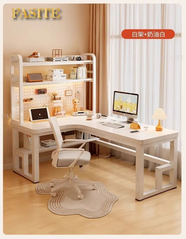 Premium Solid Wood Corner Computer Desk | Modern Workspace Solution
