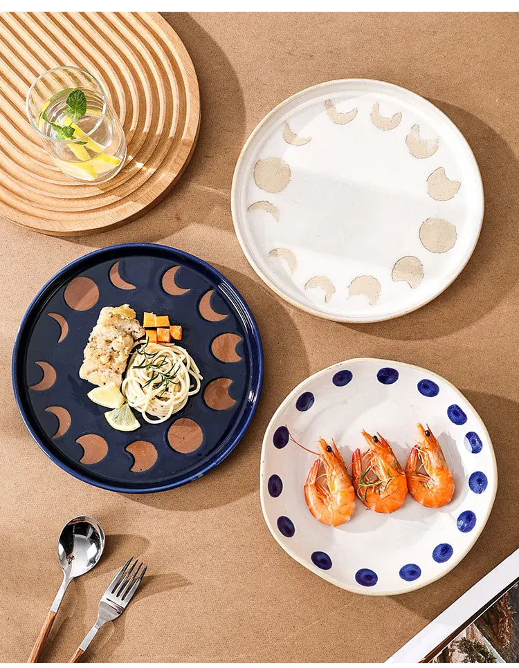 Hand-Painted Floral Ceramic Deep Plates | Vintage Dinner Dishes