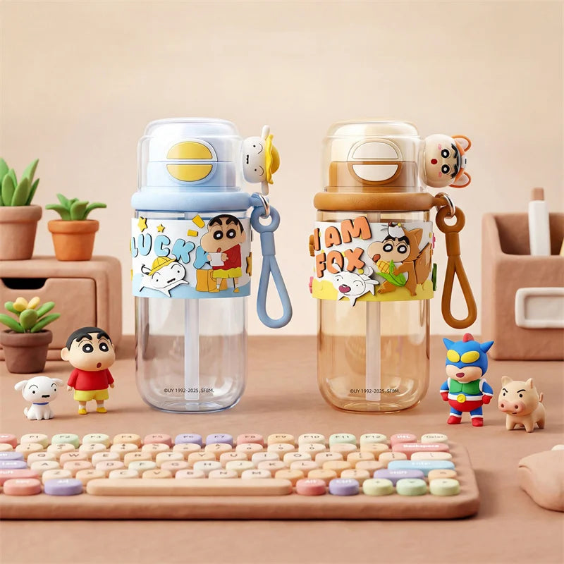 Cute Cartoon Straw Cup for Kids | Leakproof Outdoor Water Bottle