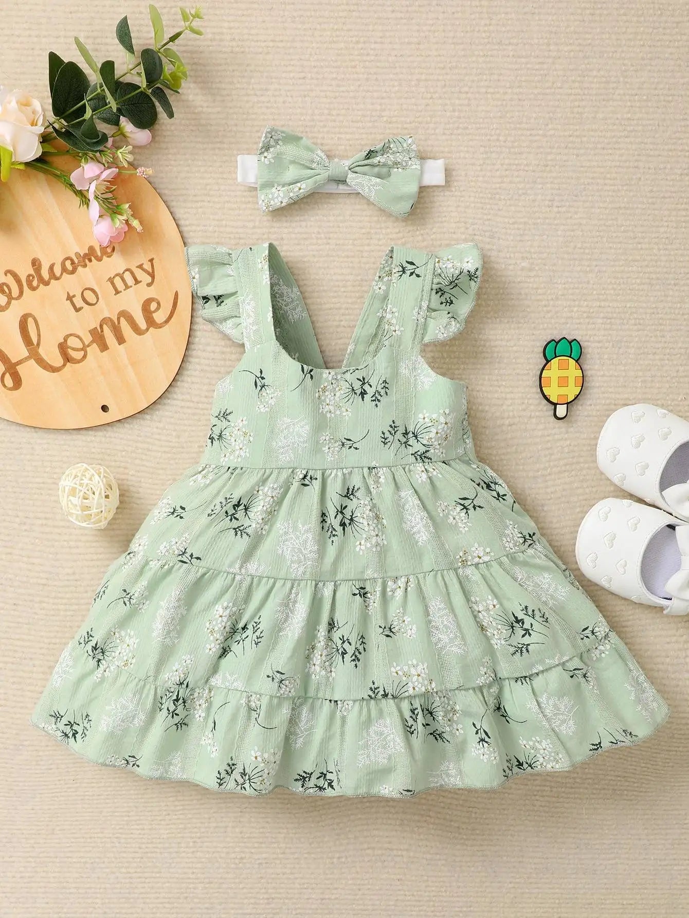 Fashionable Summer Baby Girl Camisole Dress | Cute Floral Style