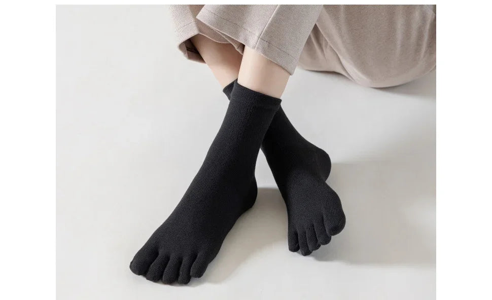 Compression Yoga Five Finger Socks for Women | Non-Slip Fitness Gear