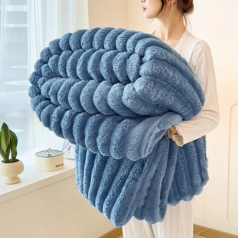 Ultra Soft Striped Fleece Throw Blanket | Warm & Cozy Comfort