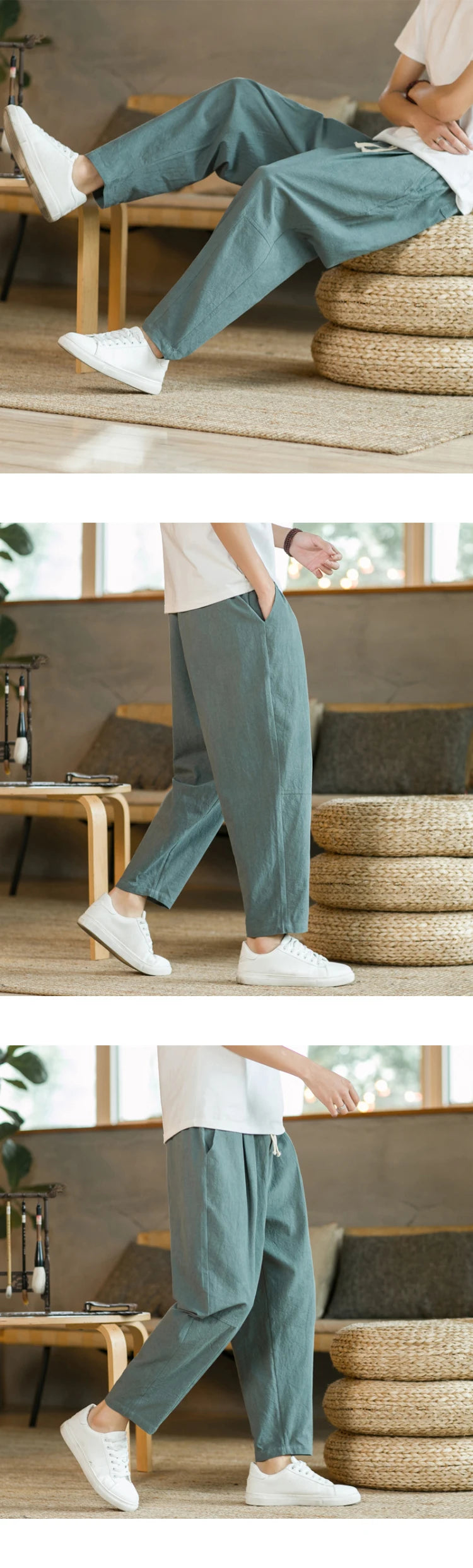 Men's Casual Cotton Linen Trousers | Breathable Stylish Pants