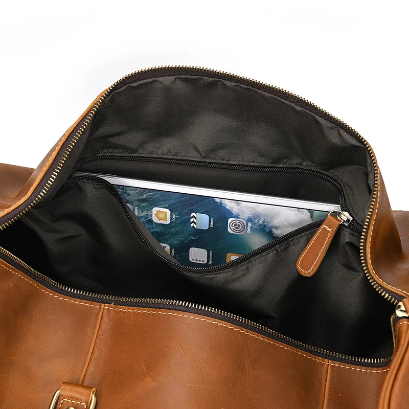 Luxury Genuine Leather Travel Bag for Men & Women | Versatile Duffle