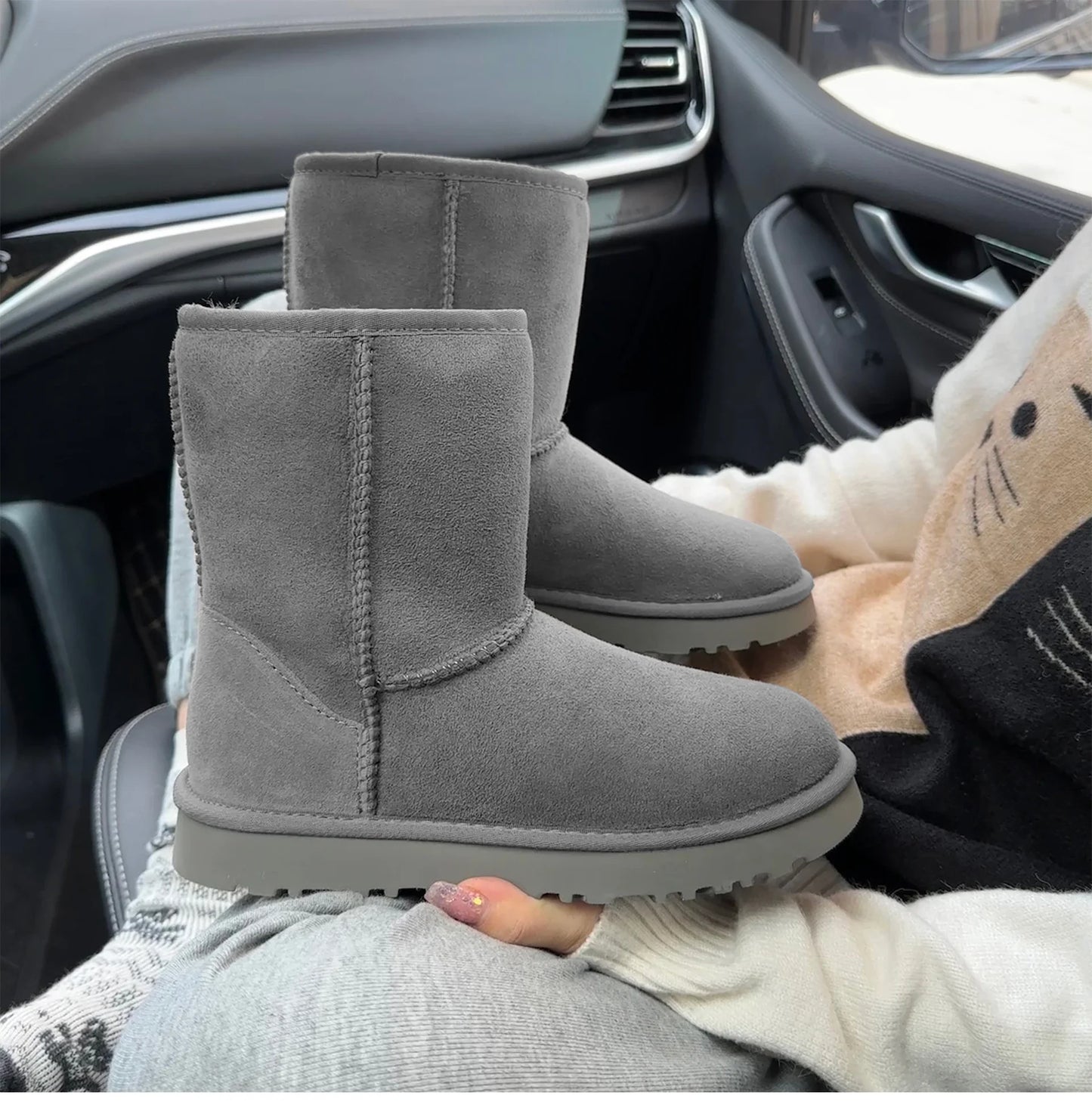Women's Sheepskin Wool Snow Boots | Warm Winter Ankle Boots