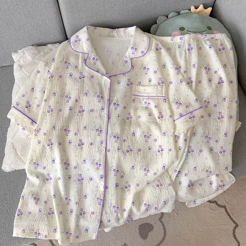 Sweet Floral Homewear Pajamas Set for Women | Comfort & Style