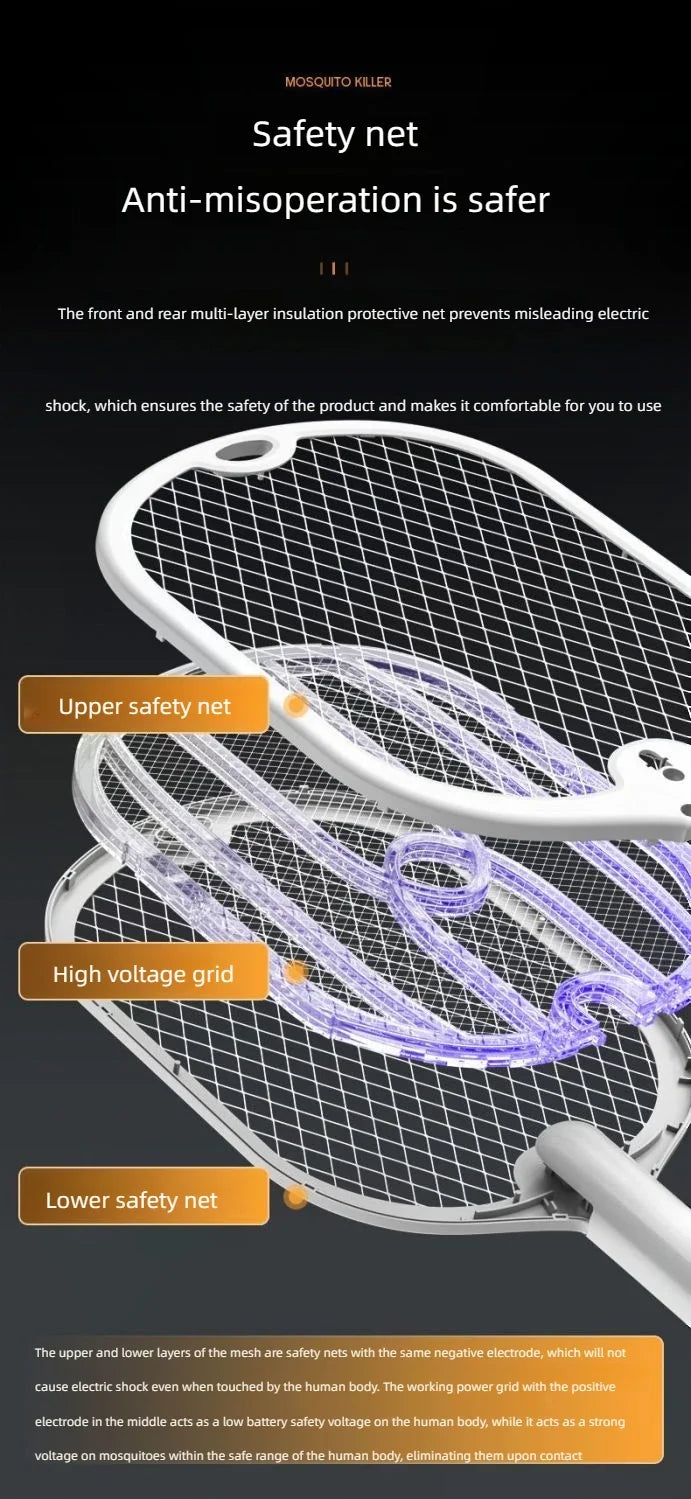 3000V Electric Mosquito Swatter with USB Charging | Pest Control