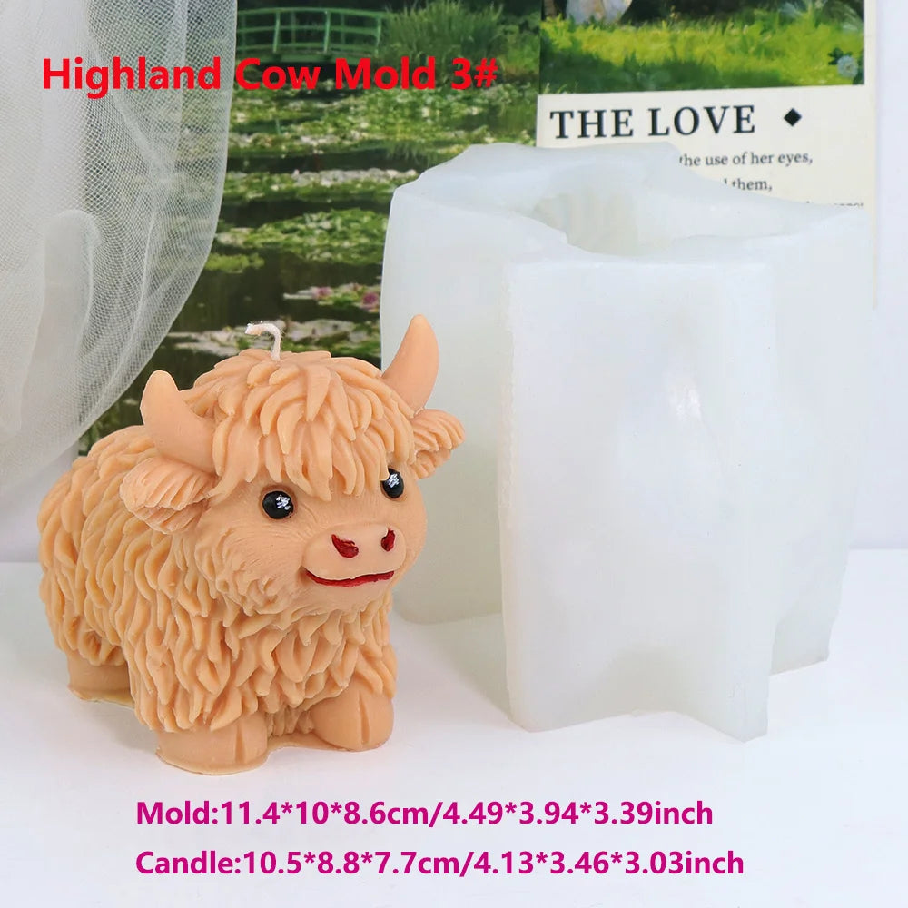 3D Highland Cow Silicone Mold | Craft Unique Animal Decor