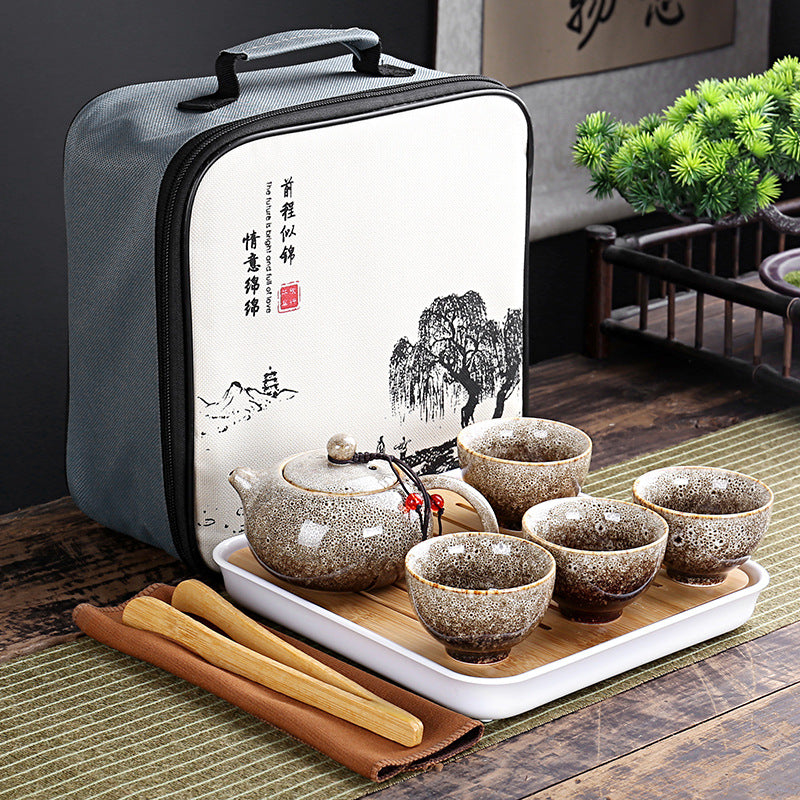 Portable Chinese Kung Fu Tea Set | Travel-Friendly Ceramic Teapot