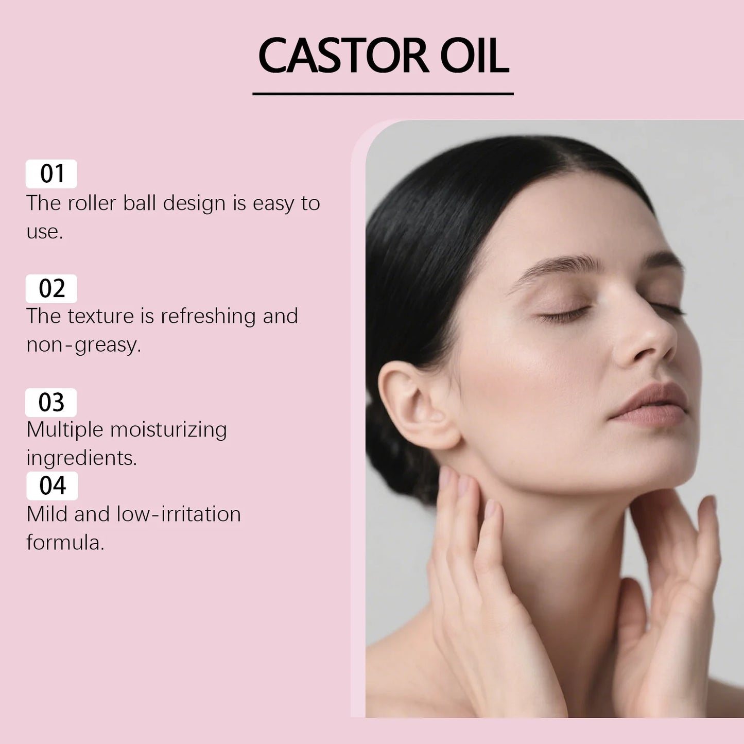 Portable Castor Oil Roll On Moisturizer for Dry Skin Relief