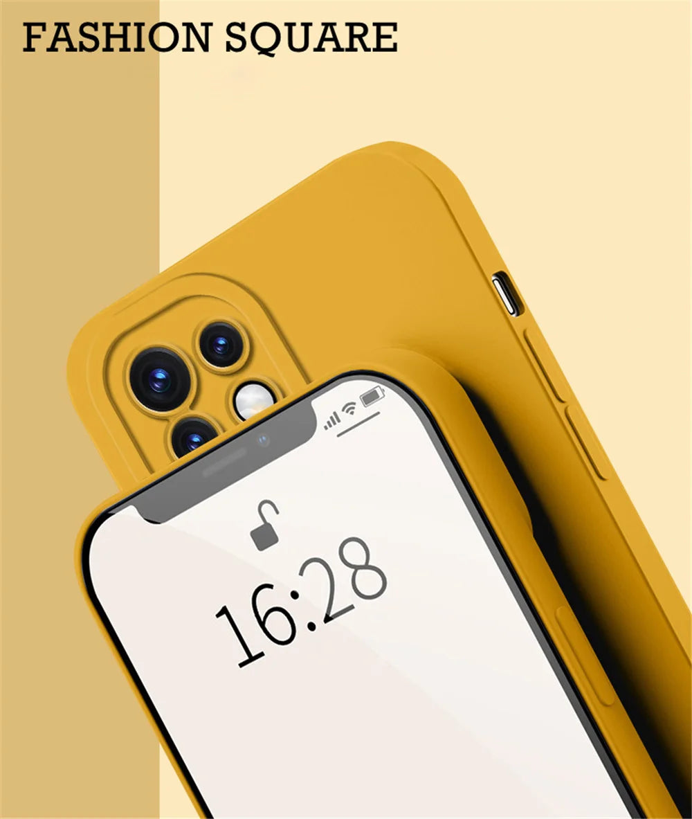 Fashion Lens Protection Phone Case for Xiaomi 17 Pro Max 12 13 13T 14 15 Pro Square Candy Built-in Fluff Shockproof Soft Cover