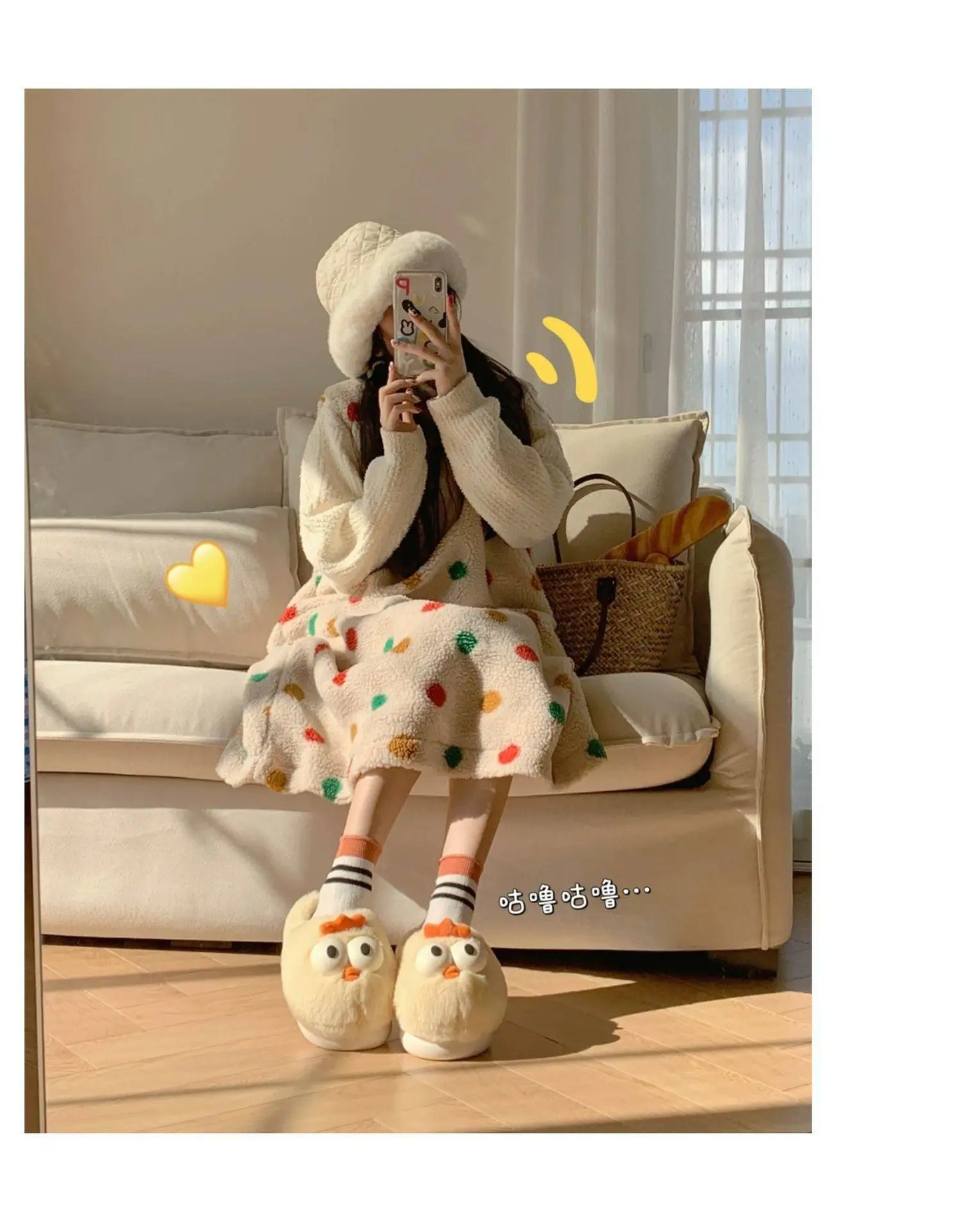 Women's Cute Cartoon Chicken Plush Slippers | Cozy Indoor Shoes