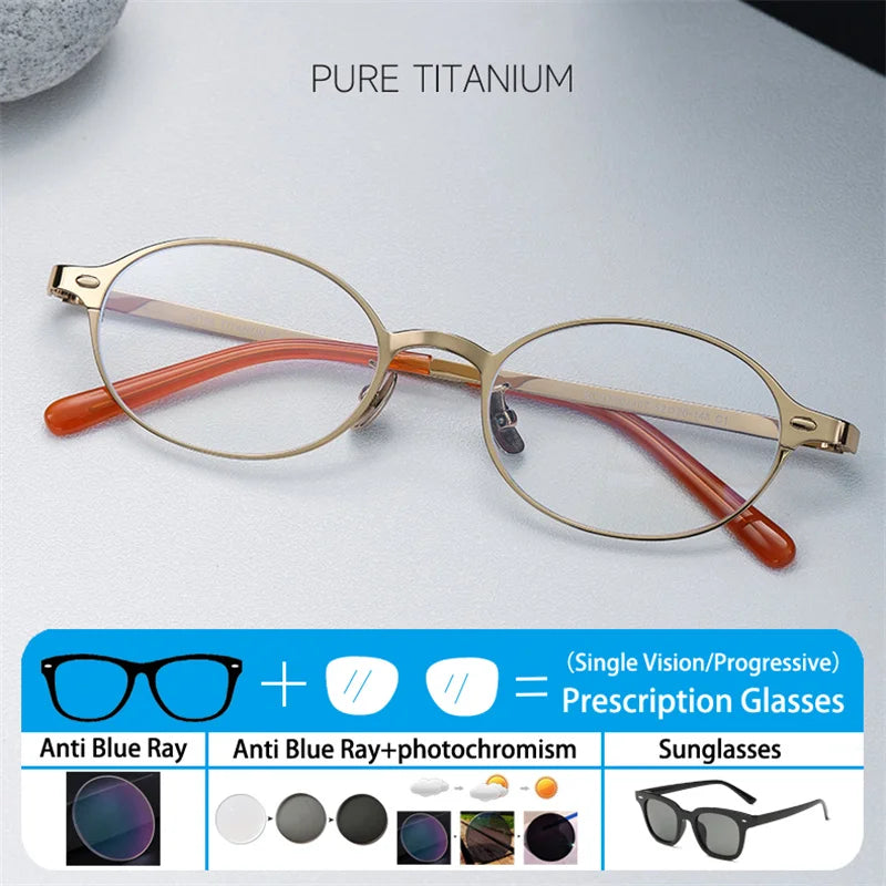 Oval Titanium Photochromic Sunglasses | Elegant Women's Eyewear