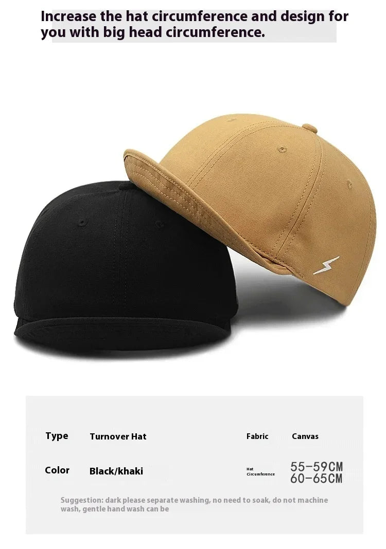 Large Head Up-turn Peak Hiphop Snapback Hat | Unisex Adjustable Cap