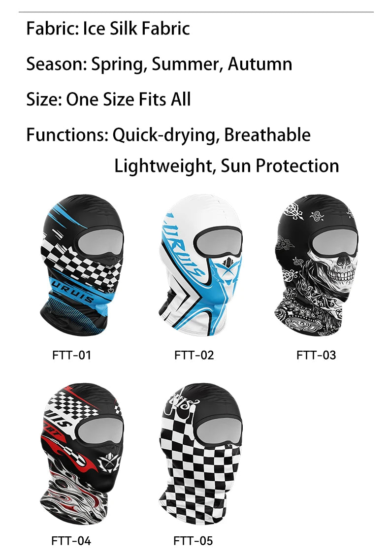 Men's Skull Full Face Mask | Cooling Balaclava for Summer Riding