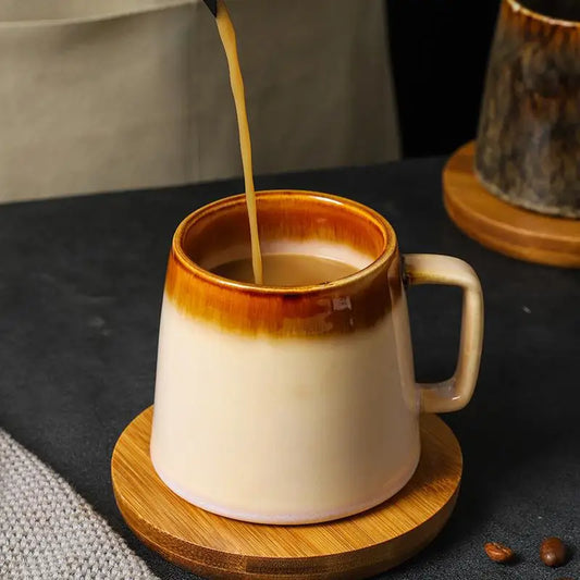Taza de cerámica vintage | Taza de café y té de alta capacidad
