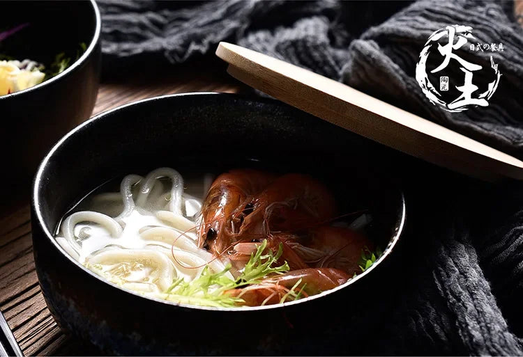 Japanese Style Ceramic Ramen Bowl Set | Elegant Dinnerware