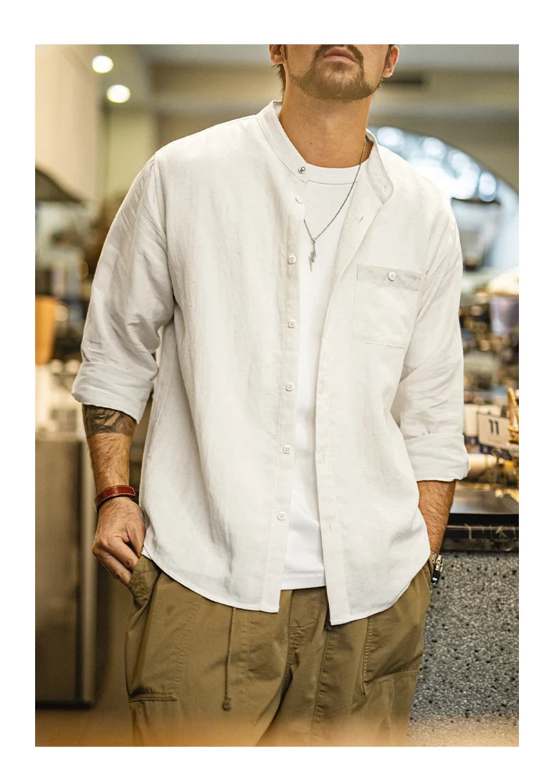 Men's Casual Spring Long Sleeve Shirt | Stylish Solid Color Blouse