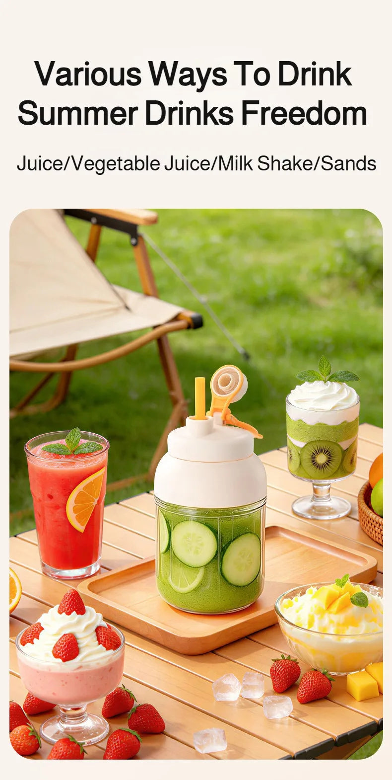Portable Mini Blender | USB Rechargeable Juicer for Home & Travel
