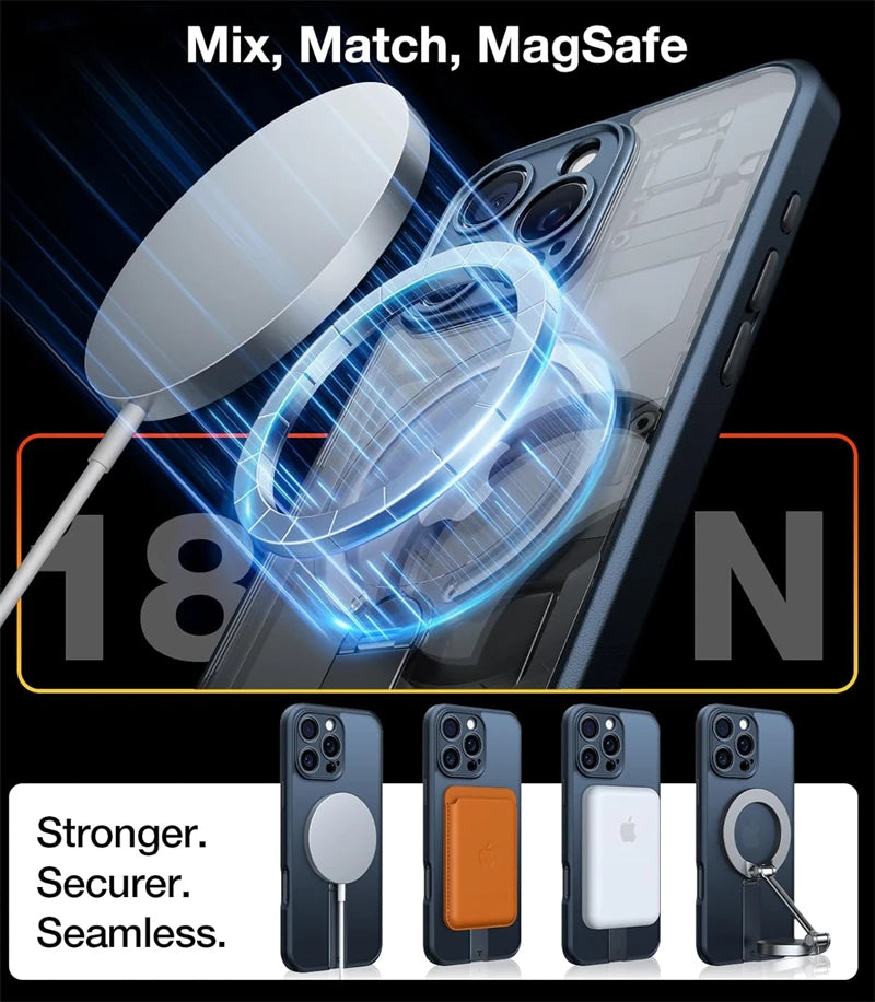 360 Hidden Metal Stand Magnetic Case for iPhone | Ultimate Protection